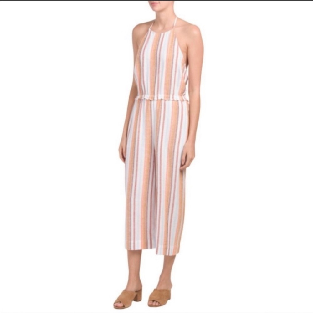 Anthropologie Cloth & Stone Striped Linen Jumpsuit - Picture 5 of 12